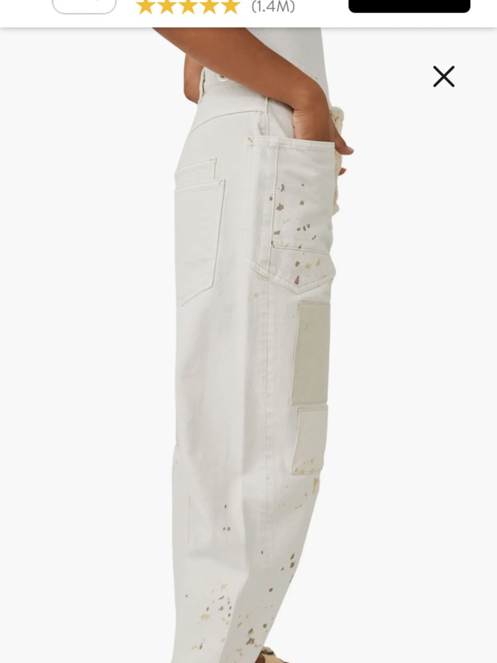 We the Free Moxie Paint Fleck Cotton Utility Pants NWOT - Picture 4 of 8
